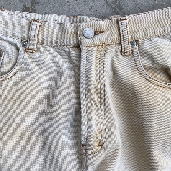 Bundle Sale! Tan Denim Art Shorts with Paint, Mens 32 - Picture 2 of 7